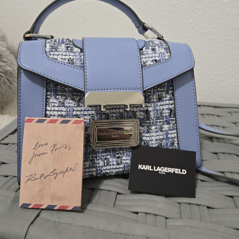 Karl Lagerfeld Blue Tweed Women's Bag